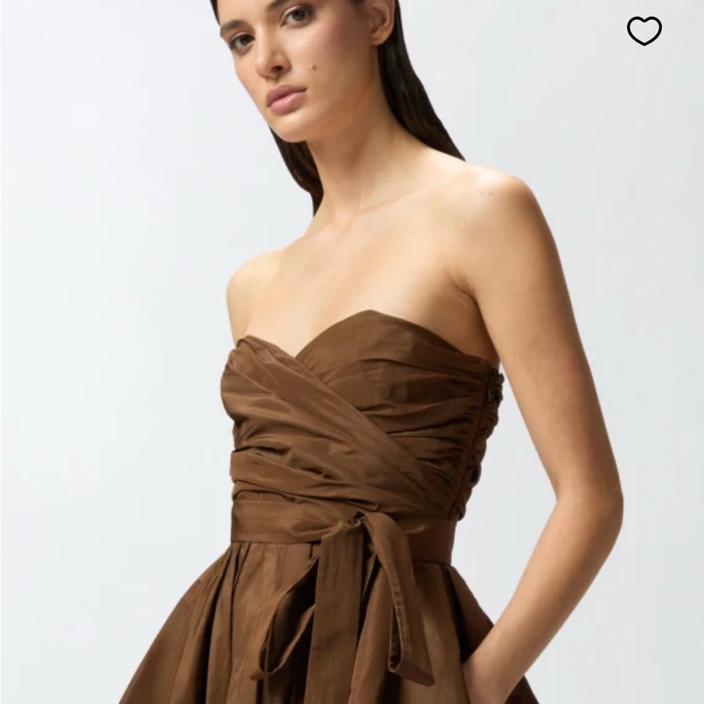 Pinko Strapless Brown Dress